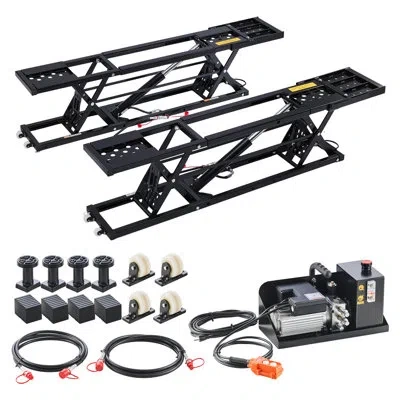 Vevor Portable Car Lift, 9000 Lbs Capacity, Heavy Duty Steel Truck Lift With 28" Max Height, 120v Power Un
