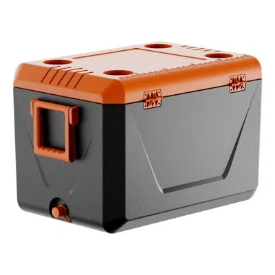 Vevor Portable Cooler 63 Qt Insulated Hard Cooler 90 Can Capacity With Cup Holder In Black;orange