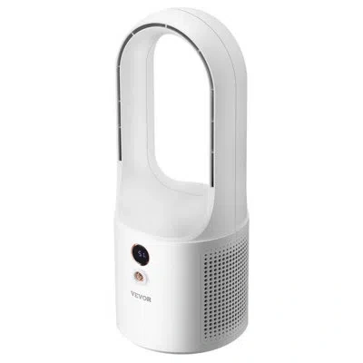 Vevor Portable Desk Bladeless Fan 12.99" 6-speed With Battery For Bedroom & Office In White