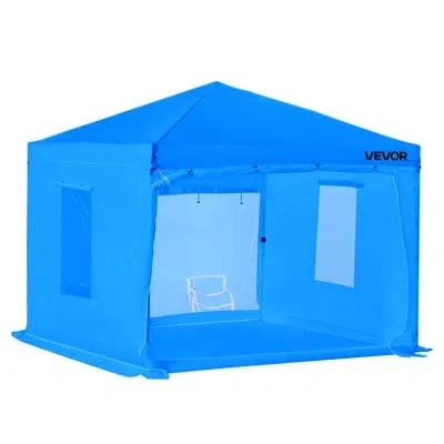 Vevor Portable Paint Booth Tent, 115.35 X 115.35 Inch Portable Garage Spray Tent, Waterproof Spray Booth W In Blue