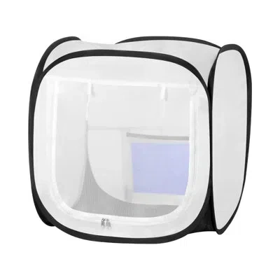Vevor Portable Paint Booth Tent, 15.94 X 15.94 X 16.9 Inch Pop-up Portable Spray Paint Tent With Mesh Door In White