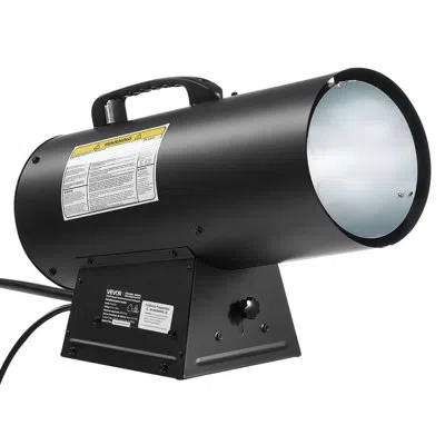 Vevor Portable Propane Air Heater 60000btu Stepless Temp Settings Outdoor In Black