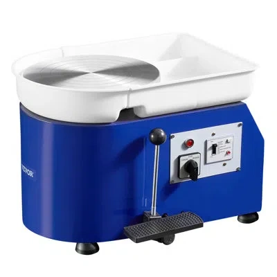 Vevor Pottery Wheel, 350w, 11 In Clay Wheel Forming Machine, 60-300 Rpm Adjustable Speed With Handle And P In Blue