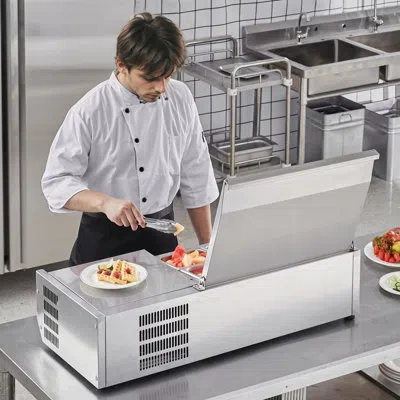 Vevor Prep Refrigerator - 37.6'' In Silver