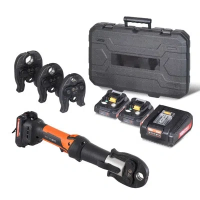 Vevor Pro Press Tool Pipe Crimping Kit Press Tool Battery Kit 1/2" 3/4" 1" Jaw In Orange