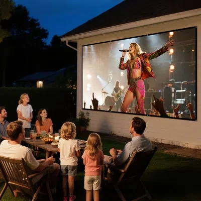 Vevor Projector Screen, 120 Inch 16:9 4k 1080 Hd Projection Screen, Wall Mounted Projection Dispaly Projec In Black
