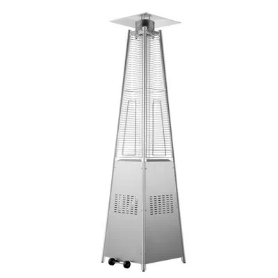 Vevor Propane Patio Heater 48000btu Pyramid W/wheels For Outdoor Patio In Silver