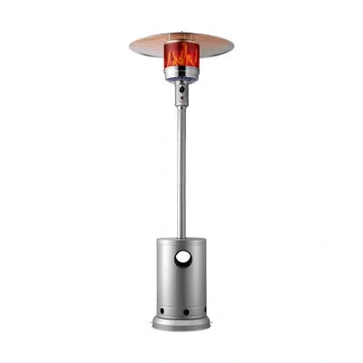 Vevor Propane Patio Heater 50000btu Tall Hammered W/round Table Outdoor In Silver