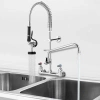 Vevor Pull Down Double Handle Kitchen Faucet In Silver