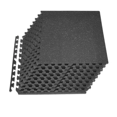 Vevor Puzzle Exercise Mat, Fitness Equipment Mats, 24 X 24 X 0.79 In, High-density Eva Foam Mats Set, Inte In Black;gray