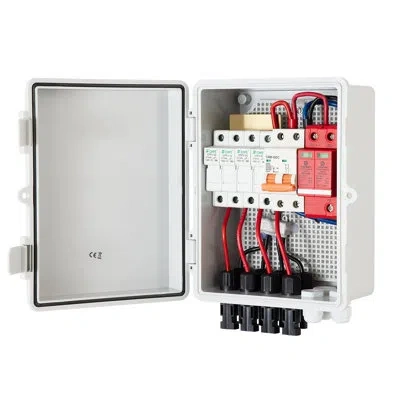 Vevor Pv Combiner Box, 4 String With 15a Rated Current Fuse, 63a Circuit Breaker