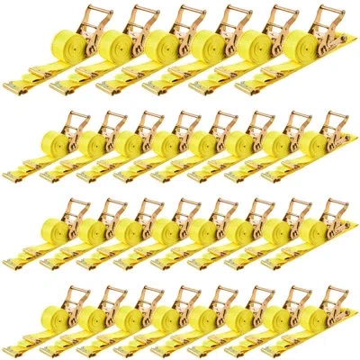 Vevor Ratchet Straps, 2 In X 15 Ft, E-track Tie Down Straps, 4400 Lbs Break Strength & 1460 Lbs Rated Load In Yellow