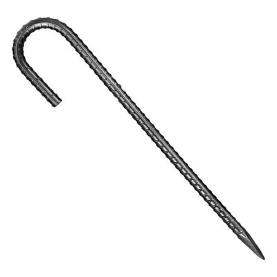 Vevor Rebar Stakes Heavy Duty J Hook Galvanized Steel Ground Anchors In Black