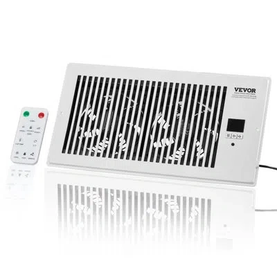 Vevor Register Booster Fan, Quiet Vent Booster Fan With Remote Control And Thermostat Control, Adjustable  In White