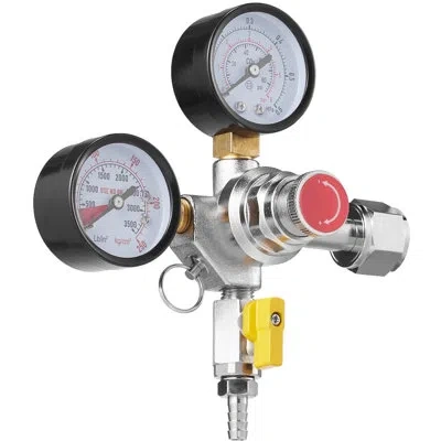 Vevor Regulator Gauge Universal Dispenser Duct Accessory In Silver;black