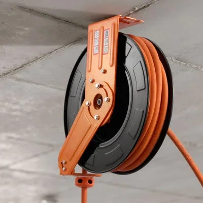 Vevor Retractable Air Hose Reel, 1/2 Inch X 65 Ft Rubber Air Hose Max 300psi, Auto Rewind Air-compressor H In Black;orange