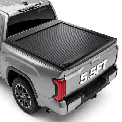 Vevor Retractable Tonneau Cover 5.5ft Hard Truck Bed Cover Manual Retract, Compatible With 2022-2026 Toyot In Black