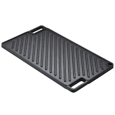 Vevor Reversible Non-stick Grill Pan, 9.7" X 16.7" Pre-seasoned Cast Iron Griddle In Black