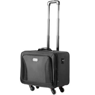 Vevor Rolling Makeup Train Case Large Storage 3 Tiers With Handle, Wheels In Matte Black