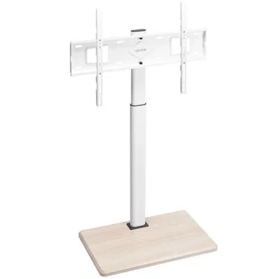 Vevor Rolling Tv Stand, Mobile Tv Cart For 32-70 Inch Screens, 25° Left-right Rotation And Height Adjustab In White