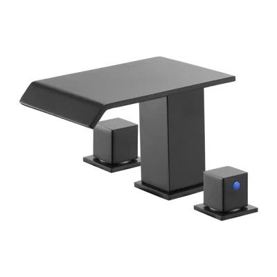 Vevor Roman Tub Faucet 3 Hole Waterfall Bathtub Faucet Roman Bathtub Faucets Set In Matte Black