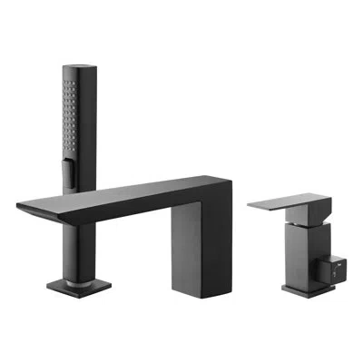 Vevor Roman Tub Faucet 3 Hole Waterfall Bathtub Faucet With 1 Handle Matte Black