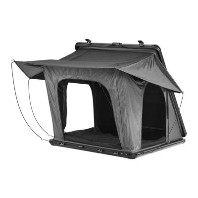 Vevor Rooftop Tent Hard Shell, 2-3 Person Aluminum Roof Top Tent Hardshell With Tri-color Led Light, Thick In Gray