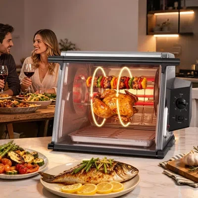 Vevor Rotisserie Oven Large Capacity 12l Shawarma Grill Machine 1250w, For Chicken, Beef Ribs, Lamb Leg, G In Black