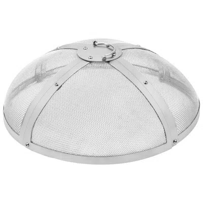 Vevor Round Fire Pit Spark Screen Round Stainless Steel Spark Screen In Silver