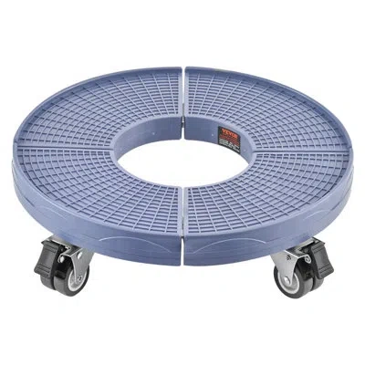 Vevor Round Trash Can Dolly 15-22.8 In Adjustable Furniture Dolly 400lbs Heavy Duty In Blue