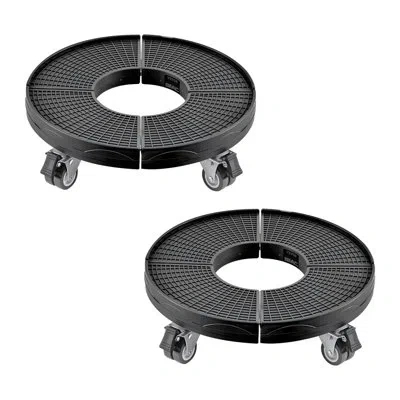 Vevor Round Trash Can Dolly 15-22.8 In Adjustable Plastic Bin Dolly 400lbs In Black