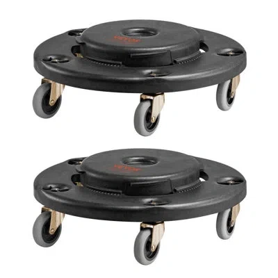 Vevor Round Trash Can Dolly Fit 20, 32, 44, 55 Gal Garbage Container 500lbs In Black
