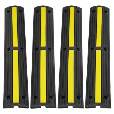 Vevor Rubber 39.37'' L Threshold Ramp In Black;yellow