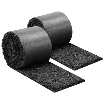 Vevor Rubber Mulch Mat Roll, Recycled Rubber Mulch Mat, 0.5 Thick Cuttable, Reduced Weed Growth, Natural-l In Black