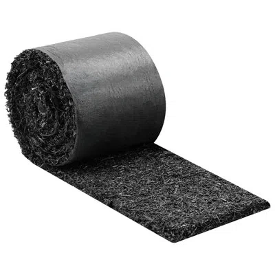 Vevor Rubber Mulch Mat Roll, Recycled Rubber Permanent Mulch Edging Border, Natural-looking Flower Barrier In Black
