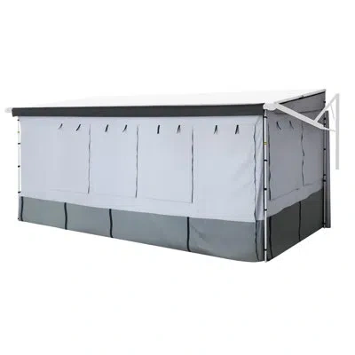 Vevor Rv Awning Sun Shade Room - Compatible With 18 -19 Ft Awnings, Rv Awning Sun Shading Room With Door & In Gray