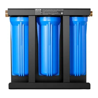 Vevor Rv Water Filter System 3-cartridge With Basket For Campers Boats Rvs Vans In Natural