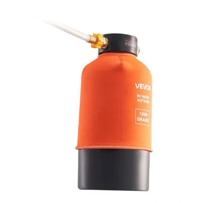 Vevor Rv Water Softener, 12,000 Grain, Portable Water Softener System With Npt 3/4" Fittings, Food-grade R In Orange