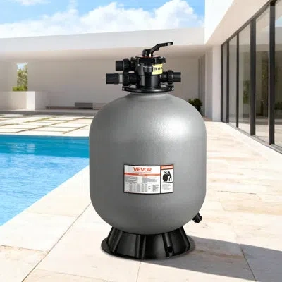 Vevor Sand Filter, 40 Gpm Above Inground Swimming Pool Sand Filter System, With 7-way Multi-port Valve, Ba In Gray
