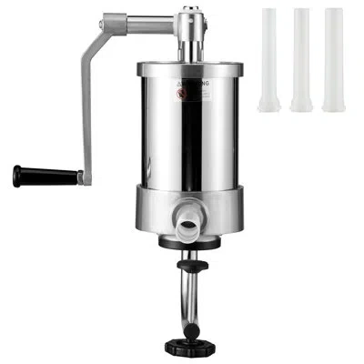 Vevor Sausage Stuffer, 2.5lbs/1.5l Capacity, 304 Stainless Steel Vertical Sausage Stuffer, Sausage Filling In Silver