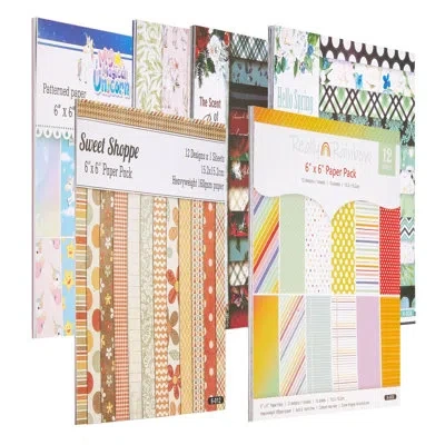 Vevor Scrapbook Paper, 72 Sheets, 6 X 6 In Mixed Special Patterned Paper Set For The Die Cutting And Embos In Multi