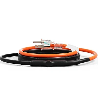 Vevor Self-regulating Pipe Heating Cable 3ft 5w/ft Heat Tape With Thermostat In Black;orange