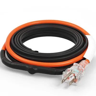 Vevor Self-regulating Pipe Heating Cable 9ft 5w/ft Heat Tape With Thermostat In Black;orange