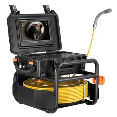 Vevor Sewer Camera 230 Ft/70m Self-leveling Drain Camera With 512hz Transmitter In Black