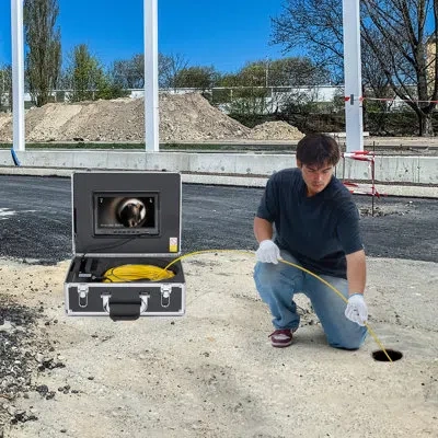 Vevor Sewer Camera 98 Ft Self-leveling Duct Camera With 512hz Locator 36x Zoom In Black