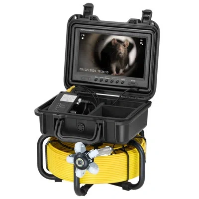 Vevor Sewer Camera 98 Ft/30m Self-leveling Drain Camera With 9"  Screen 36x Zoom In Black