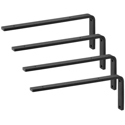 Vevor Shelf Bracket, 16 X 6 In 4 Pcs, Heavy Duty Floating Shelf Brackets In Black