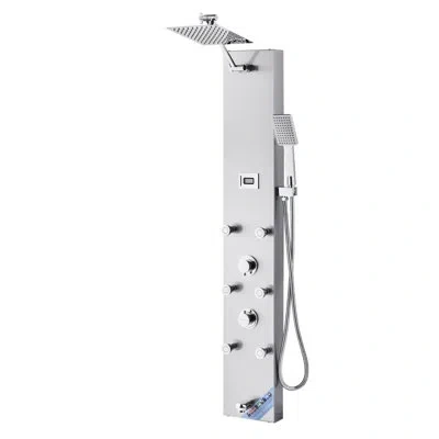 Vevor Shower Panel Tower System Stainless Steel Column Rainfall Head Massage Jet 4mode In Silver