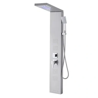Vevor Shower Panel Tower System Stainless Steel Column Rainfall Waterfall Head 5 Modes In Silver