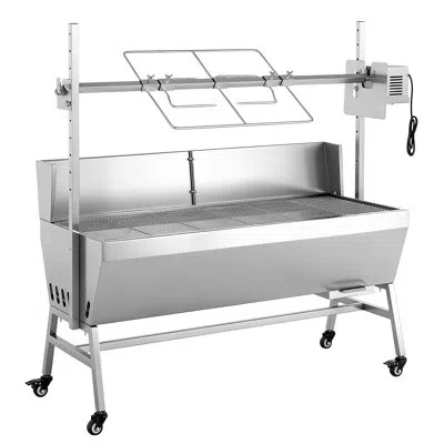 Vevor Single Burner Freestanding Wood Burning Gas Grill In Stainless Steel